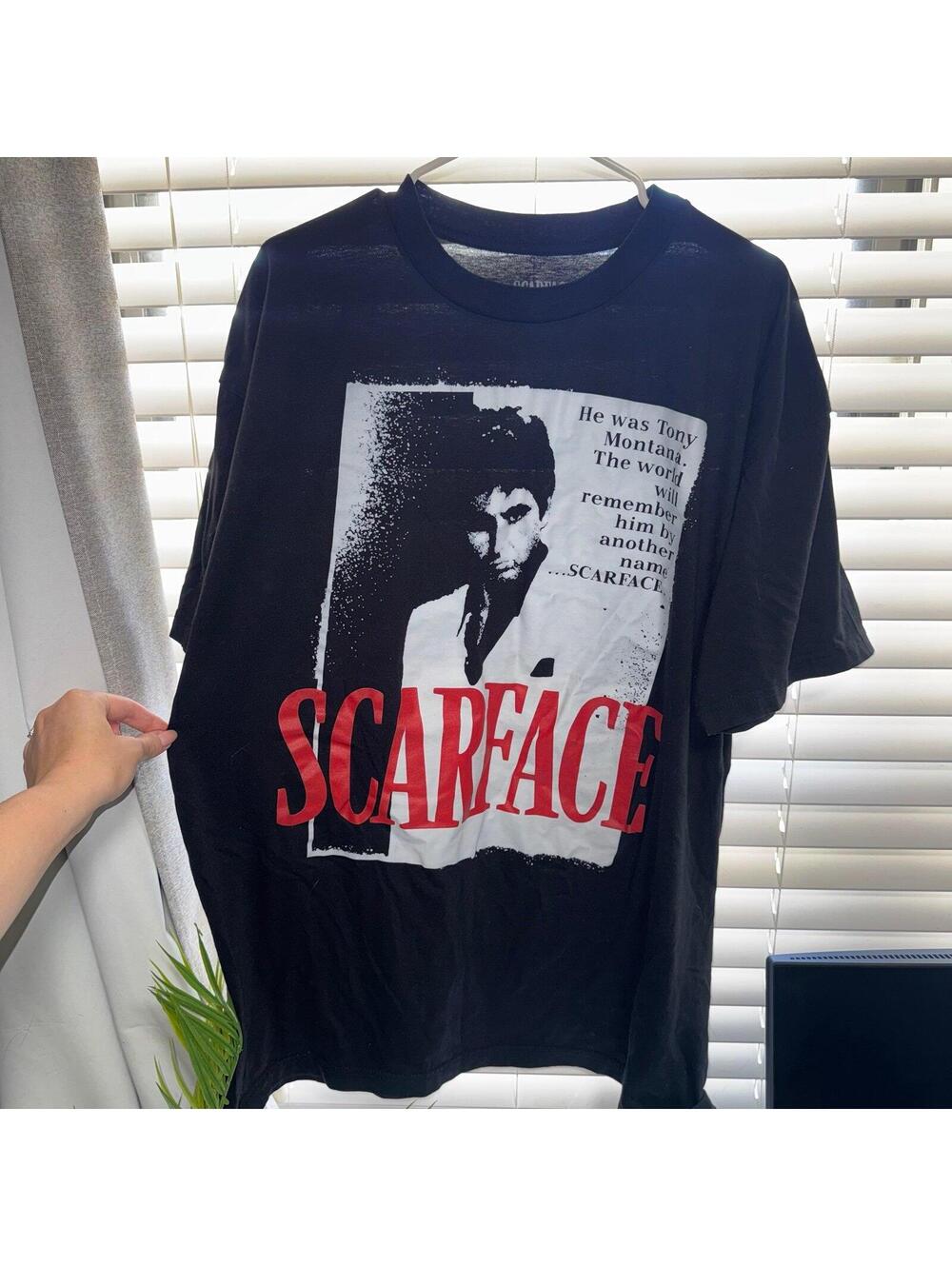 Scarface Tony Montana Logo Tee Black he was tony montana